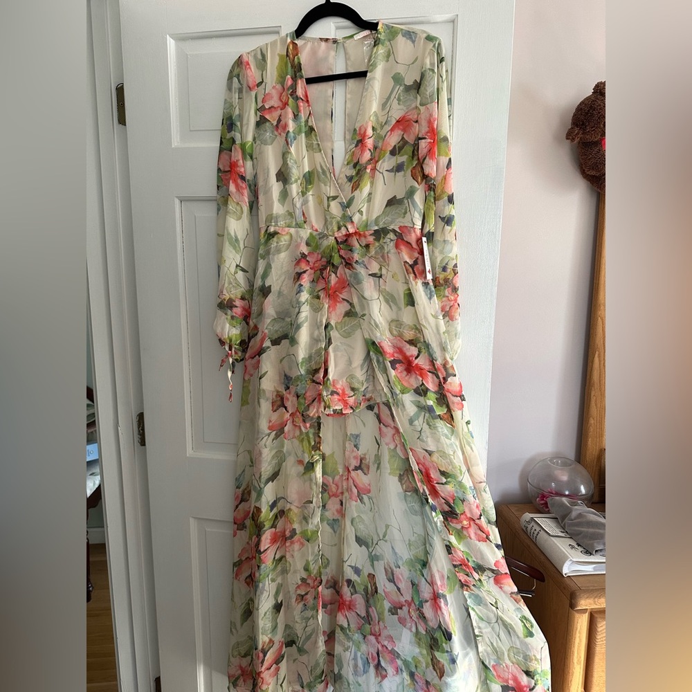 Sheer floral romper